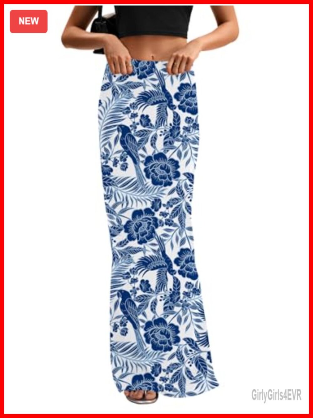 High Waist Elastic Flare Bodycon Maxi Skirt Women's Slim Fit